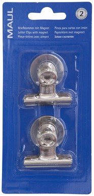 Papierklem MAUL Bulldog magneet 40mm zilver 2st 2 Stuk-6