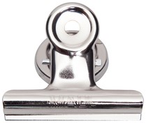 Papierklem MAUL Bulldog met magneet 52mm zilver 2 stuks