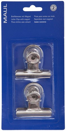Papierklem MAUL Bulldog magneet 52mm zilver 2st 2 Stuk-5