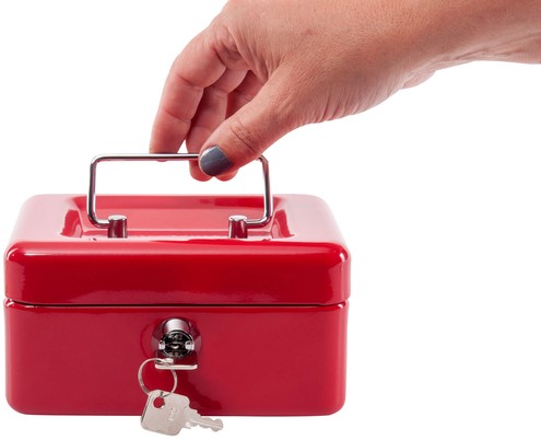 Geldkist MAUL muntgleuf slot 125x95x60mm rood 1 Stuk-4