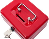 Geldkist MAUL muntgleuf slot 125x95x60mm rood 1 Stuk-2