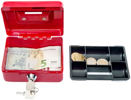 Geldkist MAUL muntgleuf slot 125x95x60mm rood 1 Stuk-3