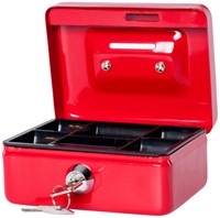 Geldkist MAUL muntgleuf slot 125x95x60mm rood 1 Stuk-1