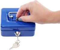 Geldkist MAUL muntgleuf slot 125x95x60mm blauw 1 Stuk-3