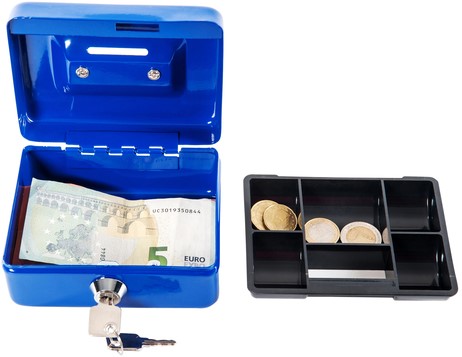 Geldkist MAUL muntgleuf slot 125x95x60mm blauw 1 Stuk-3