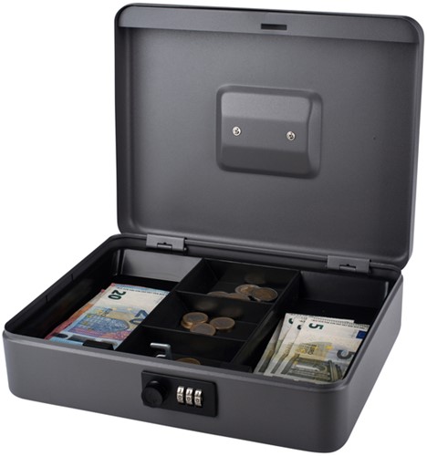 Geldkist Pavo cijferslot 300x240x90mm donkergrijs 1 Stuk-2