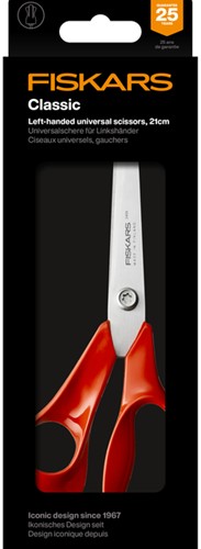 Schaar Fiskars Classic universeel 21cm links rood 1 Stuk