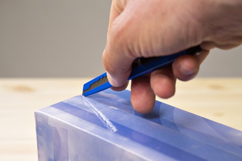 Snijmes Westcott office 9mm schuif metaal blauw 1 Kaart-4