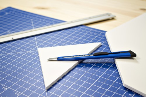 Snijmes Westcott office 9mm schuif metaal blauw 1 Kaart-5