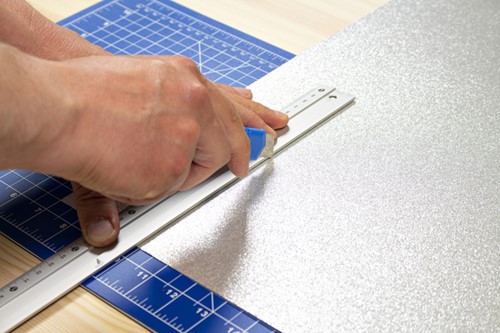 Snijmes Westcott office 18mm schuif blauw 1 Stuk-3