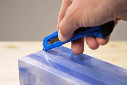 Snijmes Westcott office 18mm schuif blauw 1 Stuk-2