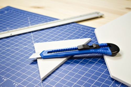 Snijmes Westcott office 18mm schuif blauw 1 Stuk-3