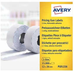 PRIJSETIKET AVERY PLR1226 12 x26MM WIT REMOVABLE DOOS à 15.000 etiketten