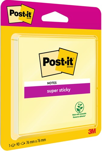 Memoblok Post-it 6920 Super Sticky 76x76mm geel 1 Stuk