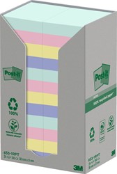 Memoblok Post-it 653RPT 38x51mm rainbow pastel 24 Stuk