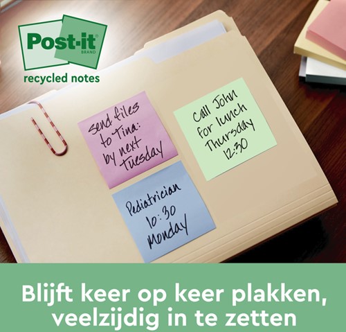 Memoblok Post-it 653RPT 38x51mm rainbow pastel 24 Stuk-3