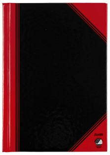 Notitieboek Bantex zwart/rood A6 lijn 70gr 96vel
