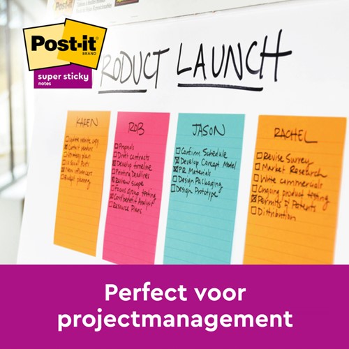 Memoblok Post-it 660 Super Sticky 102x152mm lijn rainbow 3 stuks-3