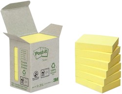 Memoblok Post-it 653-1B recycled 38x51mm geel 6 Stuk