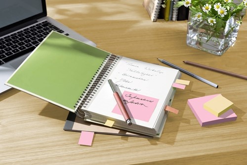 Memoblok Post-it 654-1B 76x76mm recycled geel 6 Stuk-2