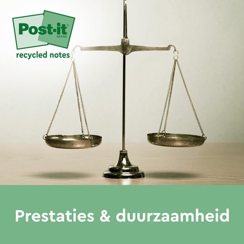 Memoblok Post-it 655-1B recycled 76x127mm geel 6 Stuk-2