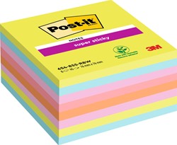 Memoblok Post-it 654 Super Sticky 76x76mm rainbow 8 Stuk