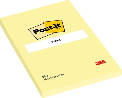 Memoblok Post-it 659 102x152mm geel 1 Stuk-2