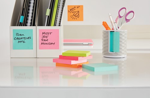 Memoblok Post-it 2028 76x76mm kubus neon kleuren 1 Stuk-3