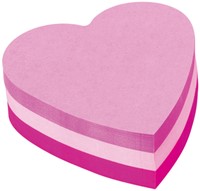 Memoblok Post-it Vormen 2007 70x70mm hart roze 1 Stuk
