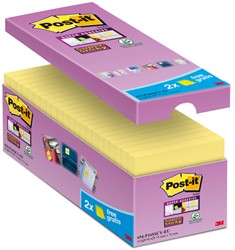 Memoblok Post-it 654 Super Sticky 76x76mm gl 14+2 16 Stuk