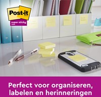 Memoblok Post-it 654 Super Sticky 76x76mm gl 14+2 16 Stuk-2
