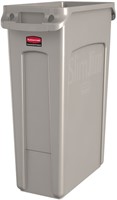 Afvalbak Rubbermaid Slim Jim Vented 87L grijs 1 Stuk