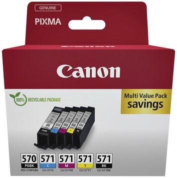 Inktcartridge Canon PGI-570 CLI-571 2x zwart 3 kl 5 Stuk