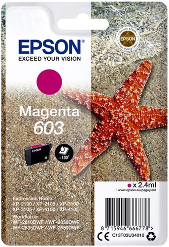 Inktcartridge Epson 603 T03U3 rood 1 Stuk
