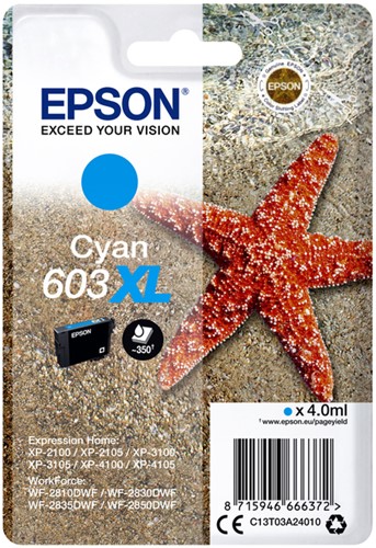 Inktcartridge Epson 603XL T03A2 blauw 1 Stuk