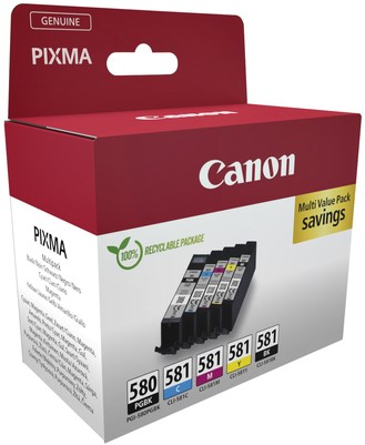 Inktcartridge Canon PGI-580 CLI-581 2x zw + 3 kl 5 Stuk-2