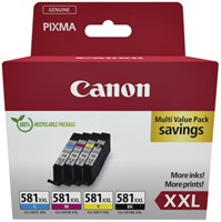 Inktcartridge Canon CLI-581XXL zwart + 3 kleuren 4 Stuk