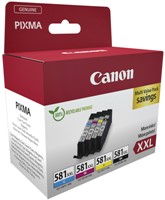 Inktcartridge Canon CLI-581XXL zwart + 3 kleuren 4 Stuk-2