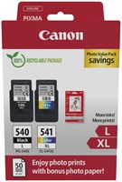 Inktcartridge Canon PG-540L CL-541XL zw+kl+papier 1 pak
