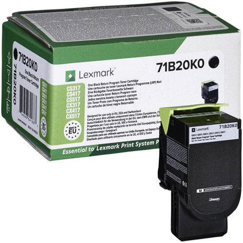 Tonercartridge Lexmark 71B20K0 zwart 1 Stuk