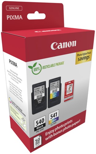 Inktcartridge Canon PG-540 CL-541 zw + kl + papier 2 Stuk-2