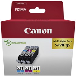 Inktcartridge Canon CLI-521 3 kleuren 3 Stuk