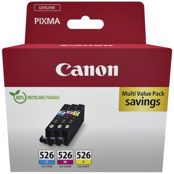 Inktcartridge Canon CLI-526 3 kleuren 3 Stuk