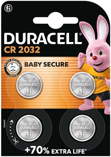 Batterij Duracell 2032 lithium 4pack 4 Stuk