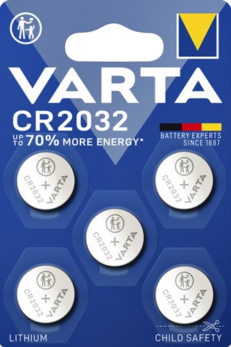 Batterij VARTA knoopcel 5x CR2032 lithium 5 Stuk