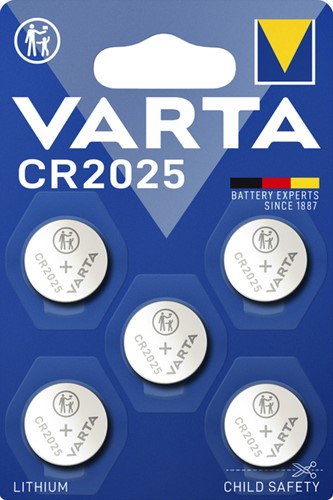Batterij VARTA knoopcel 5x CR2025 lithium 5 Stuk