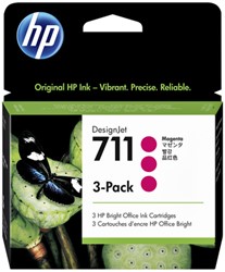 Inktcartridge HP CZ135A 711 rood 3 Stuk