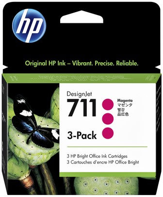 Inktcartridge HP CZ135A 711 rood 3 Stuk