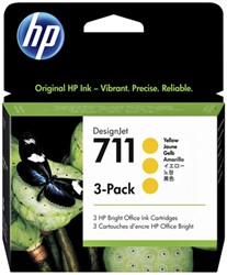 Inktcartridge HP CZ136A 711 geel 3 Stuk