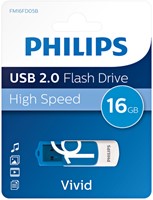 USB stick 2.0 Philips Vivid USB-A 16GB blauw 1 Stuk-3